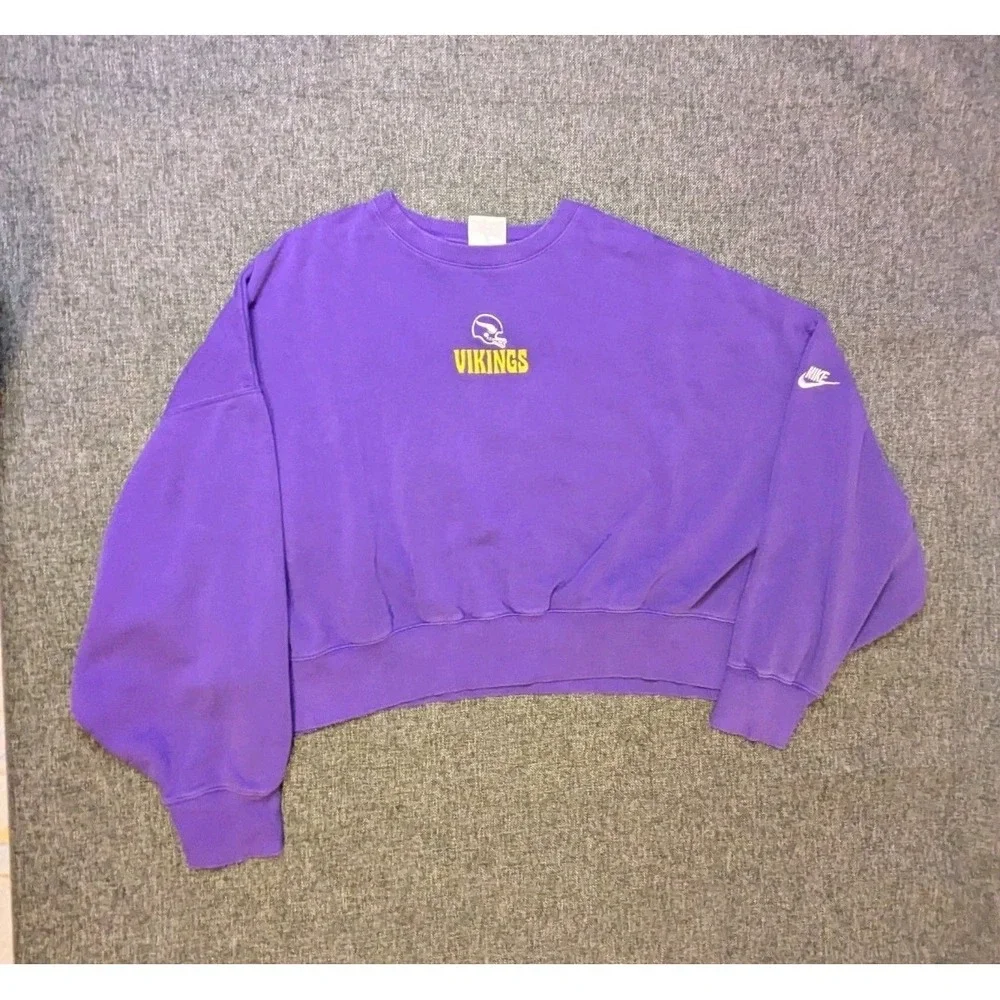 Minnesota Vikings Nike‎ Sweatshirt Women's XL Purple NFL Football Short Jacket
